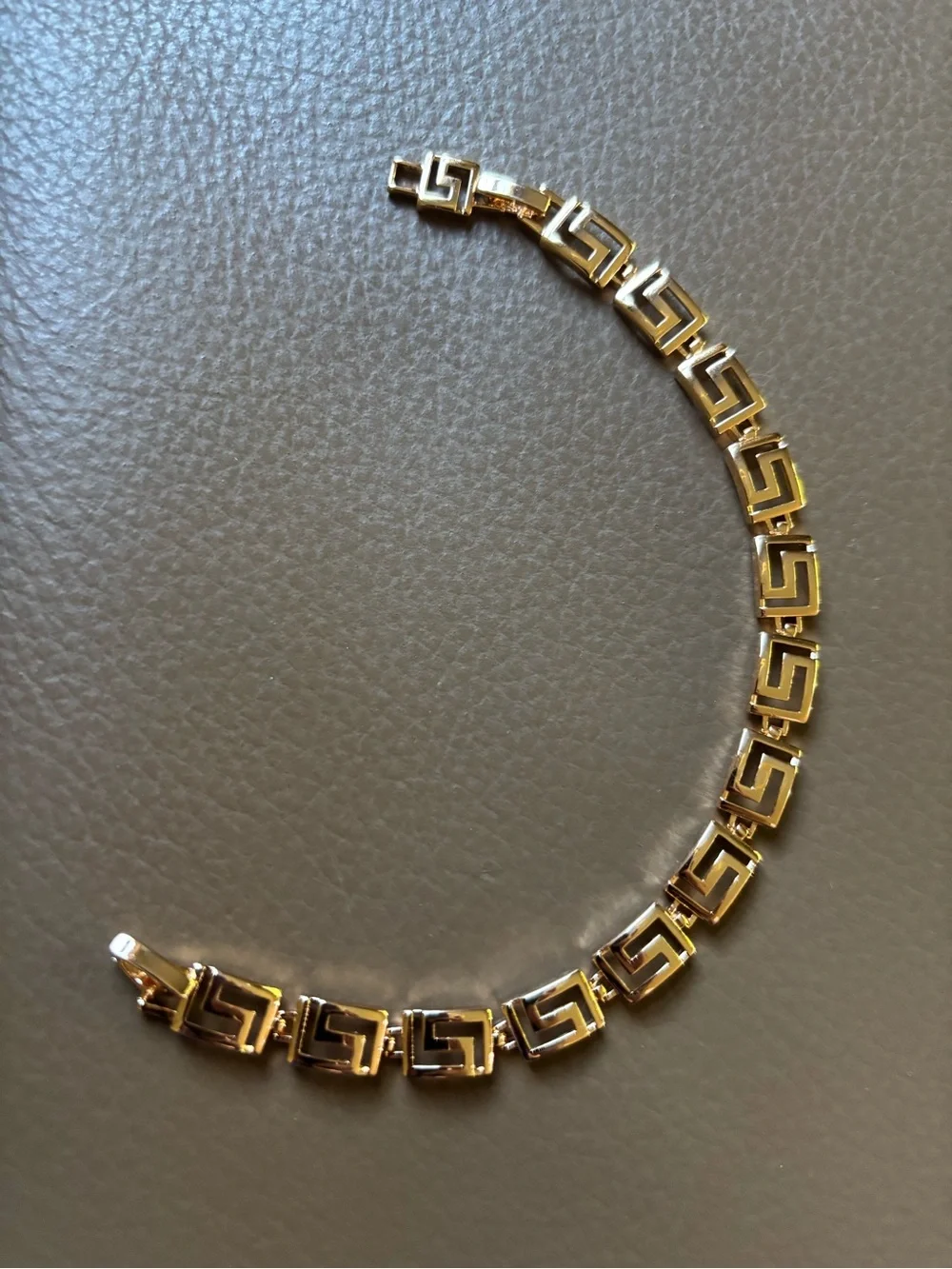 Greek Key Link Bracelet - 18k Rose Gold Plated 🌸
